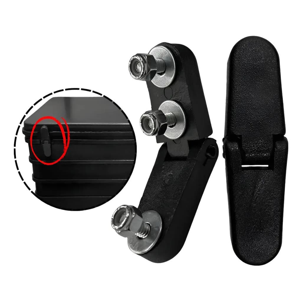 Dobradiça Para Bau Mn3 Nylon Par Nakabox Trava