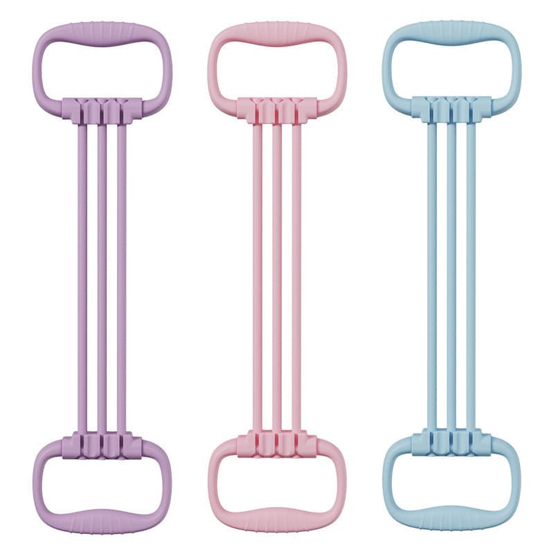 Banda de resistência para yoga com 6 tubos, formato em 8 ajustável para exercícios de ombros e costas, adequada para hom