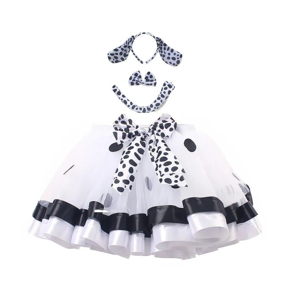 Conjunto de Saia Tutu de Animal para Crianças, Saias de Tule para Ballet com Laço de Cabelo, Fantasia para Festa de Aniv