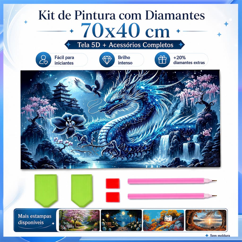 70*40cm Oriental mítico paisagem pintura diamante Material pacote vários padrões opcional Mural de descompressão