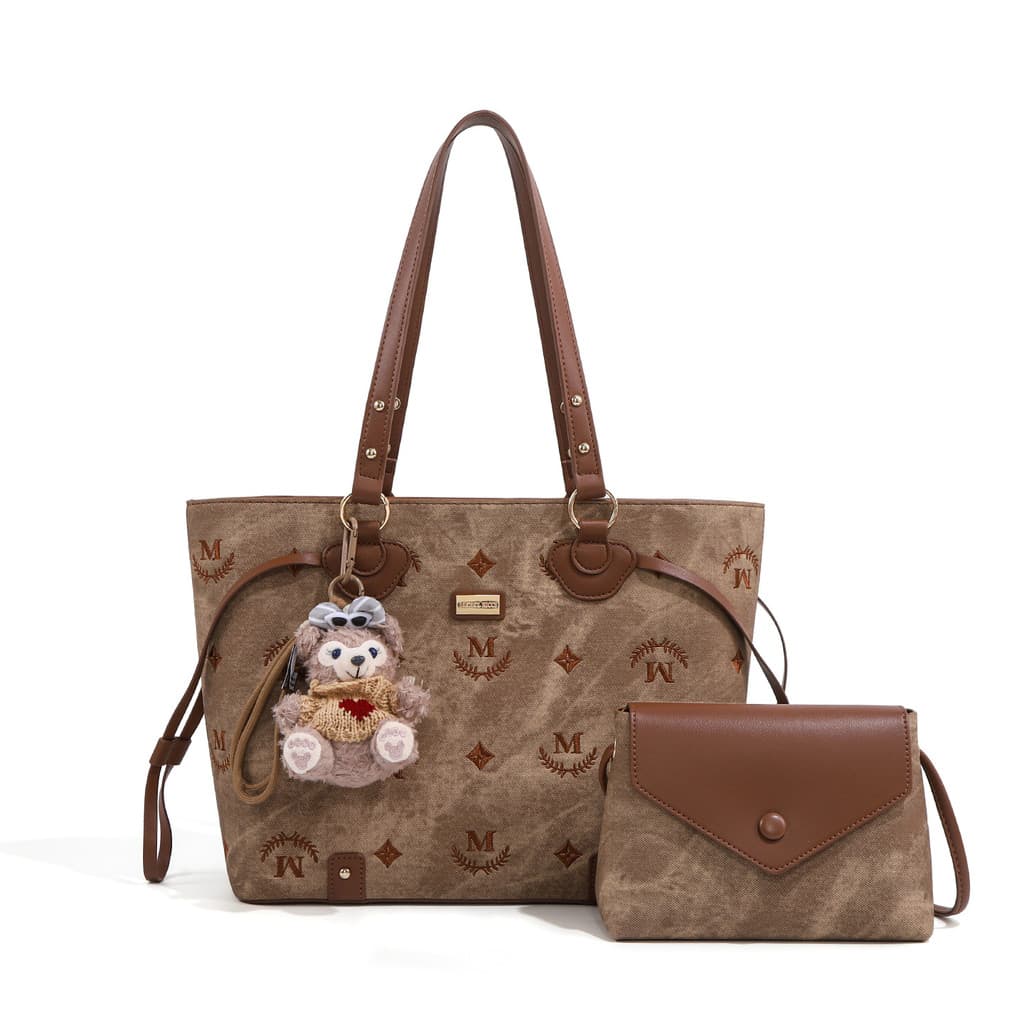 Micherr Micherr MICHCLKICCI Bolsa Tote infantil bordada de grande capacidade Bolsa grande de um ombro Bolsa estilo sul