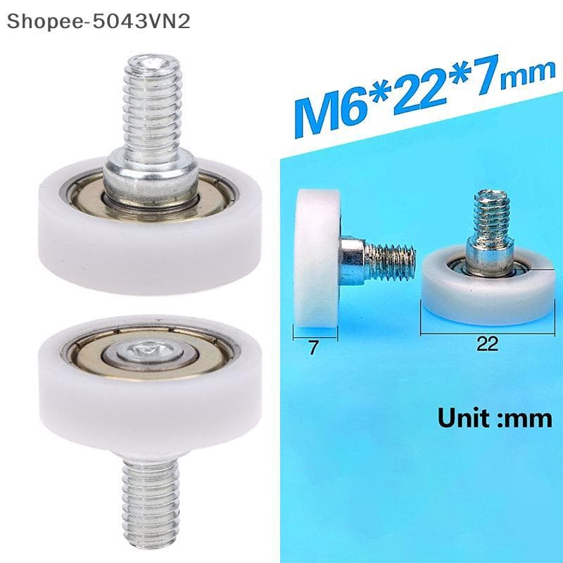 [RE] 1 Pc M6 * 22 * 7 Rosca Externa Arco De Plástico Esférico Roda Convexa Parafuso Rolamento Rolo Gaveta Acessórios De