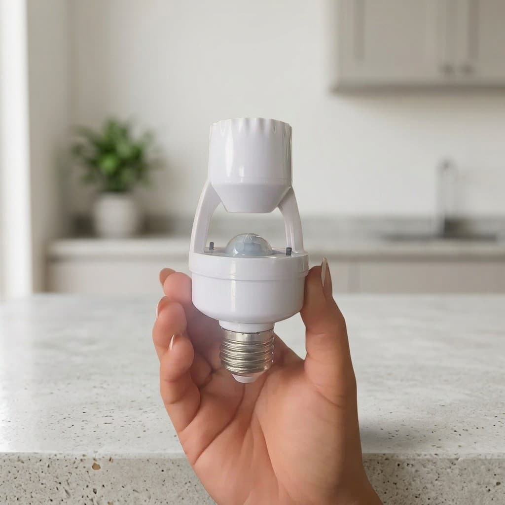 Bocal E27 Sensor De Presença Lâmpada Bivolt Fotocélula Movimento Iluminação Segurança