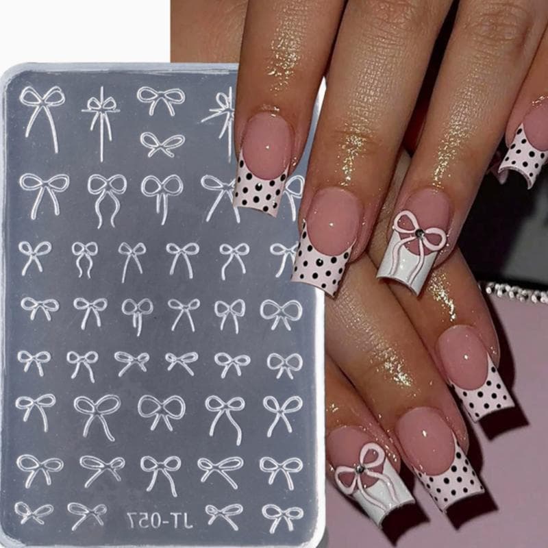 Bowknot 3D Prego Molde De Silicone Alívio Design Fácil Uso Da Arte Do Flexível Para Salão De Beleza Manicure DIY E Prese