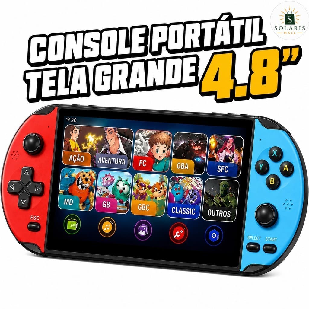 2026 Videogame Portatil 10000 Jogos Retro 16GB Console de Mão Memoria Expansivel Tela 4.8