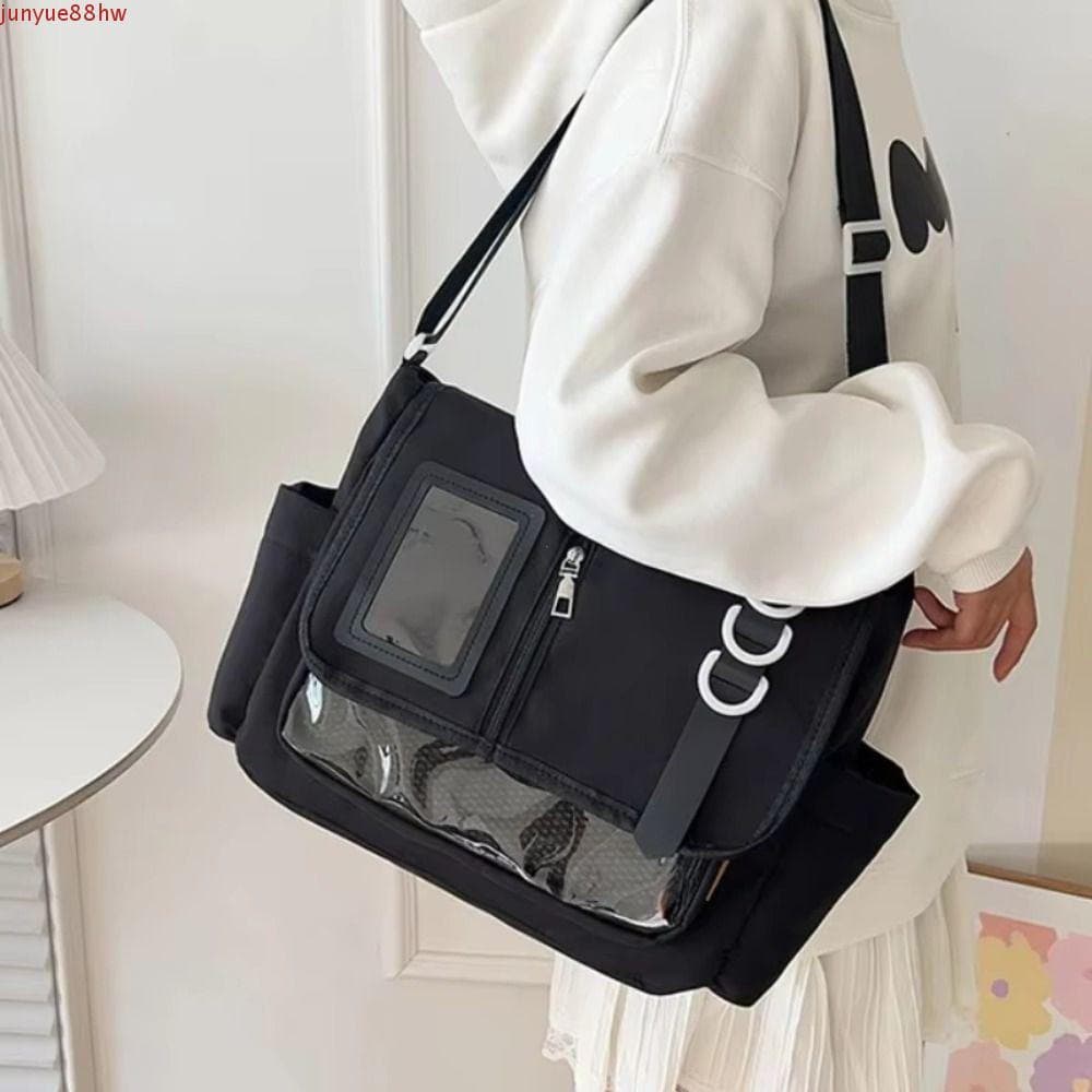 JUNYUE Bolsa Escolar Harajuku , Japonesa Transparente De Cor Sólida Crossbody De PVC De Nylon Estilo Fashion