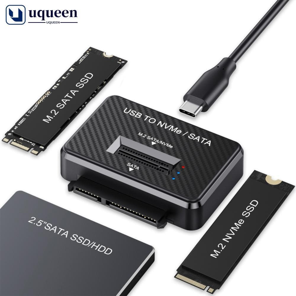 Leitor SSD UQUEEN M . 2 NVMe SATA Protocolo Duplo USB 3.1 10 Gbps Base De Acoplamento Externa Suporta 2230 2242 2280 221
