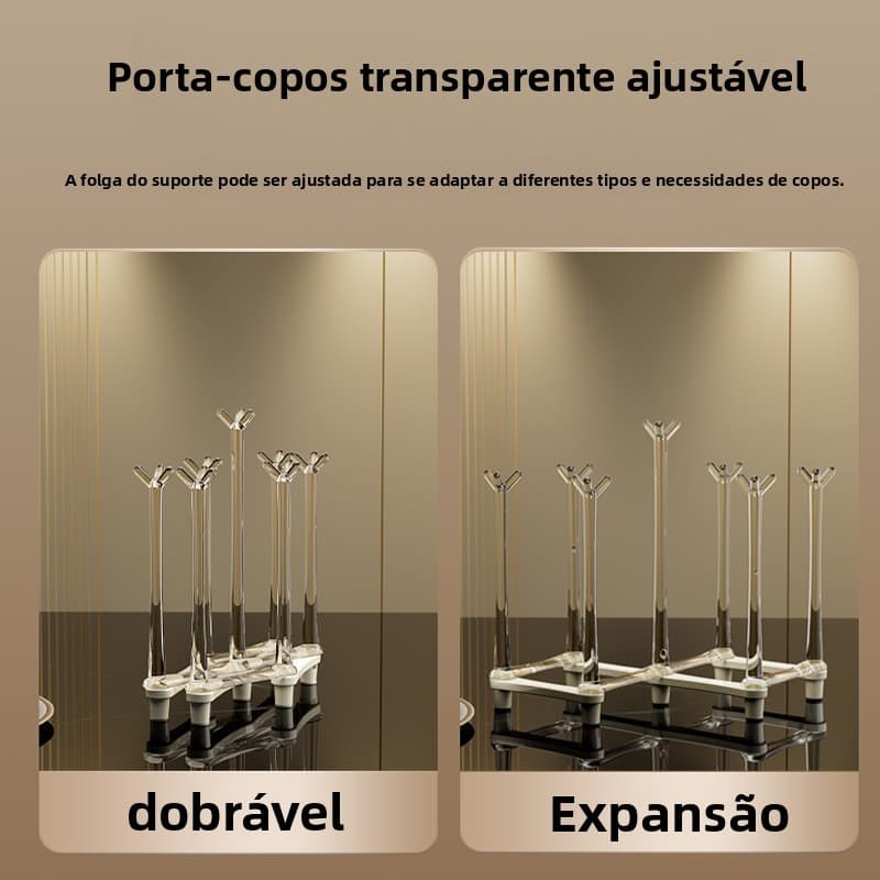 Criativo extensível de cabeça para baixo dreno copo titular rack de drenagem placa de jantar copo de água café copo de v