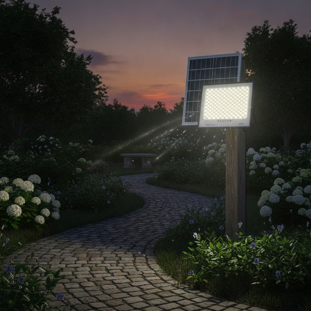 Luminária Solar LED 60W Estilo Estrela Cadente Branca Jardim Decoração Externa Sem Fio
