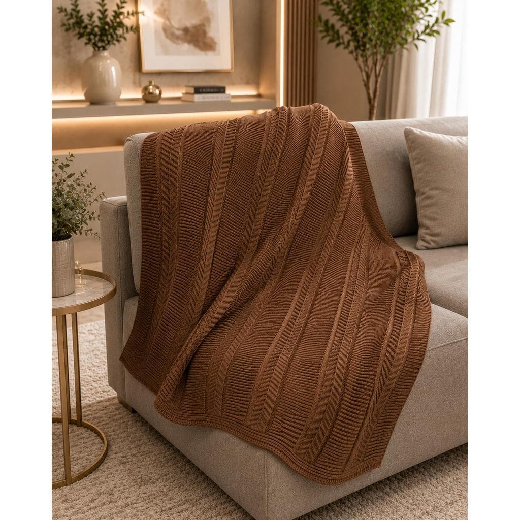 Manta Tricot Decorativa para Sofá Macia, Elegante e Aconchegante | Decoração Premium Luxuosa