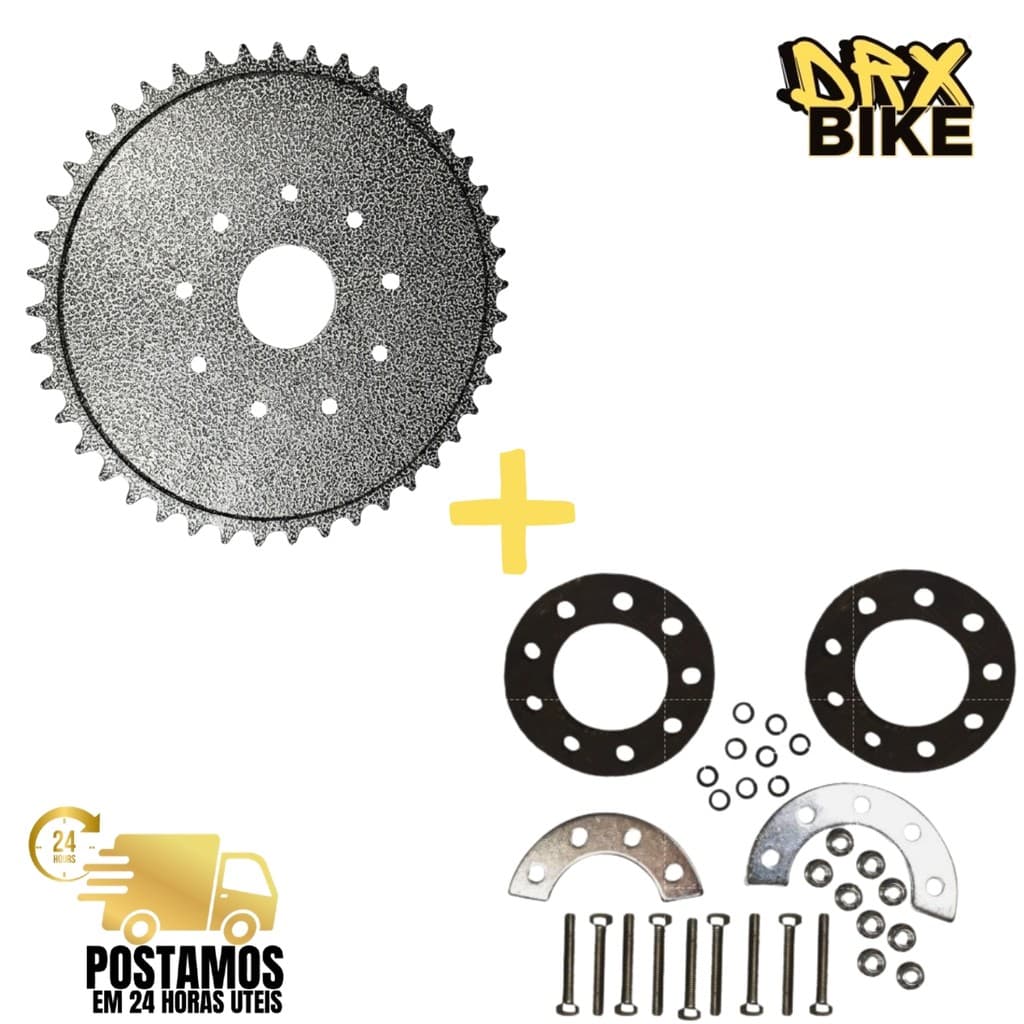 kit Coroa e fixação Para Bicicleta Motorizada DRX