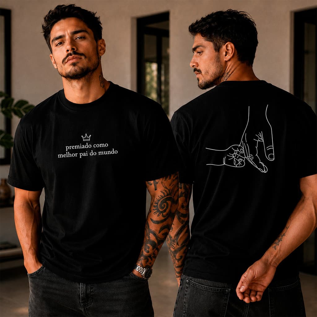 Camiseta Dia Dos Pais Camisa Algodão Presente Papai Plus Size Promoção