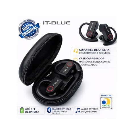 Fone De Ouvido Bluetooth Para Corrida Esportes Bike Moto ITBLUE LE-2410