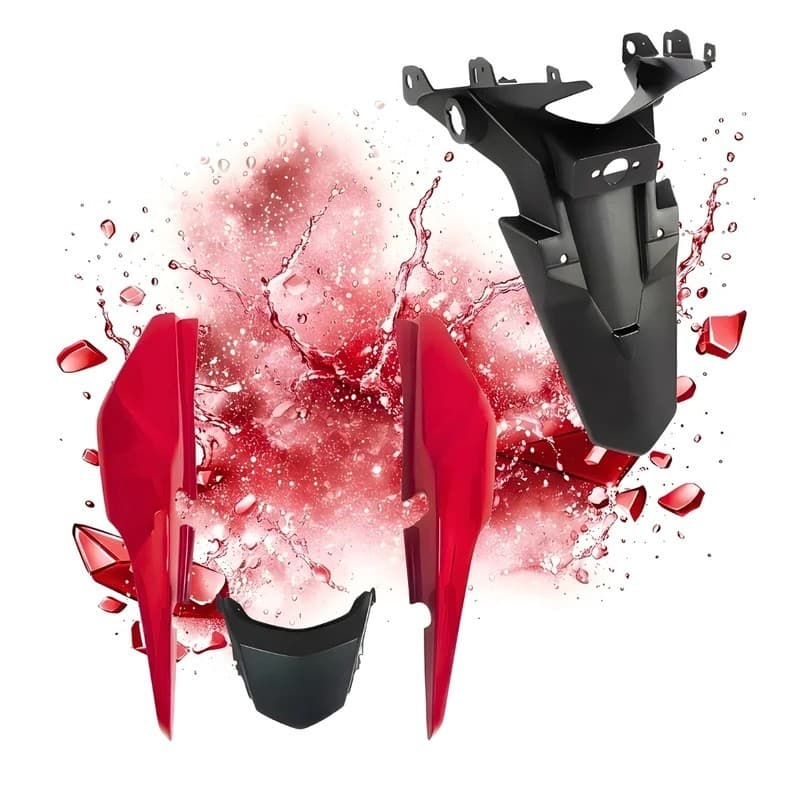 Kit rabeta vermelha com paralama traseiro e suporte de placa para CG Fan e Start 125 150 160 de 2014 a 2020