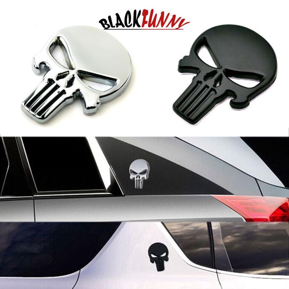 Blackeous 3D Metal Emblema Decalque Adesivo Punisher Crânio Carro Motocicleta À Prova D'água A7W8