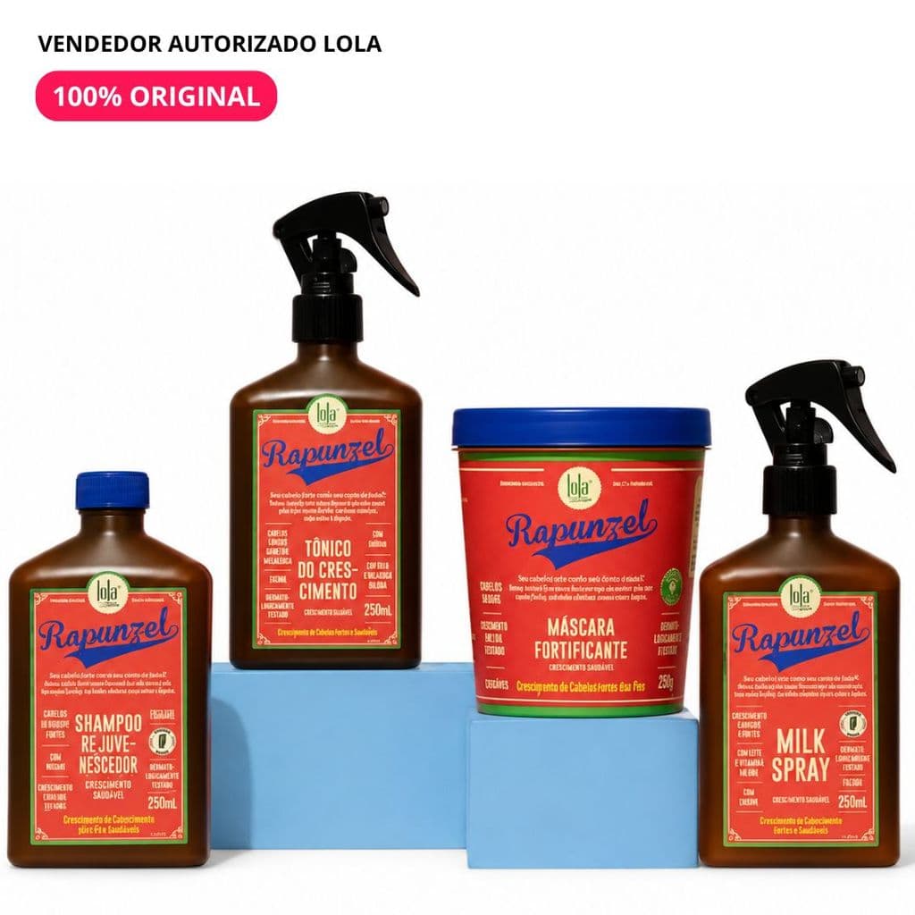 Kit Lola Rapunzel Completo – Shampoo, Máscara, Tônico, Milk