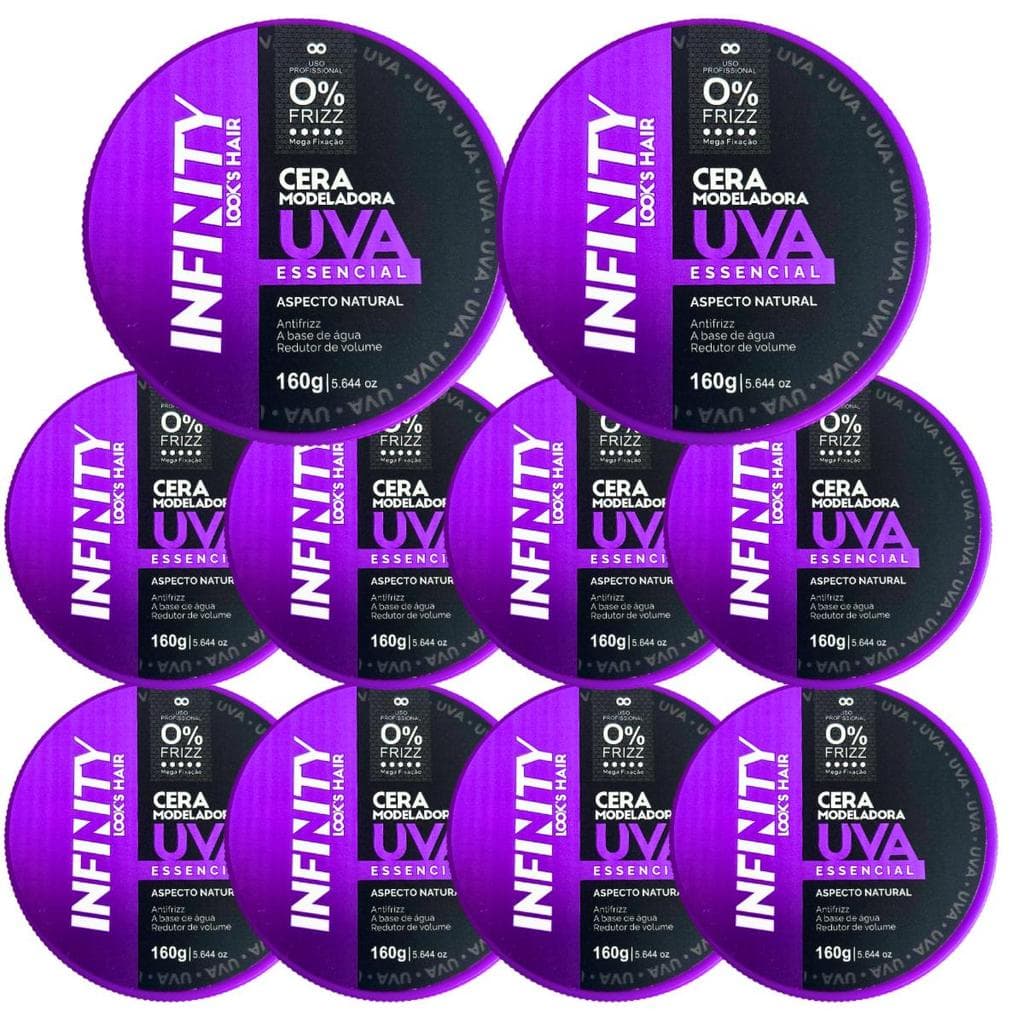 Kit 10 Pomada Modeladora Infinity Uva Megafixa 160g Envio24h