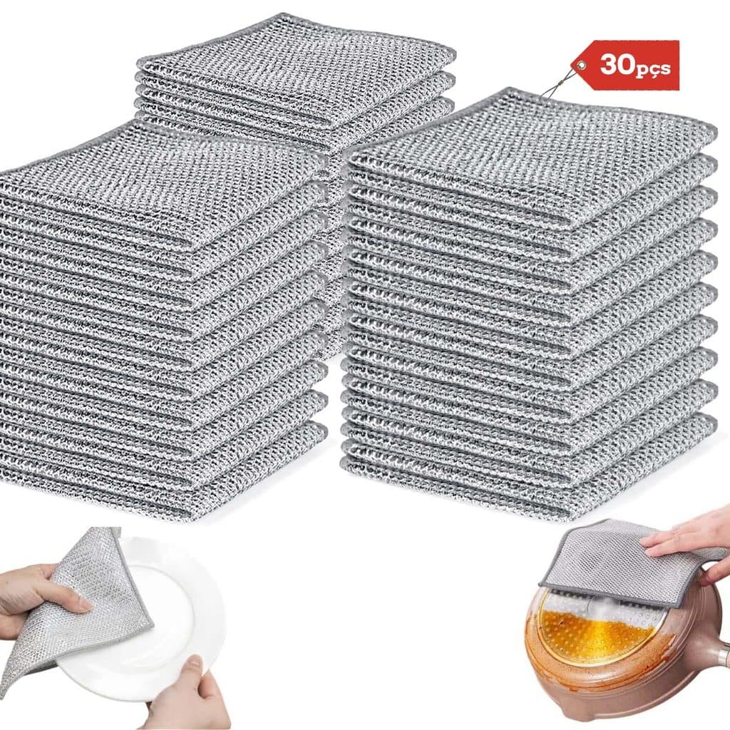 De Limpeza de Arame Anti-Risco, Panos Multifuncionais paraLavar Louga,Pano de Limpeza de Cozinha com 2 Camadas
