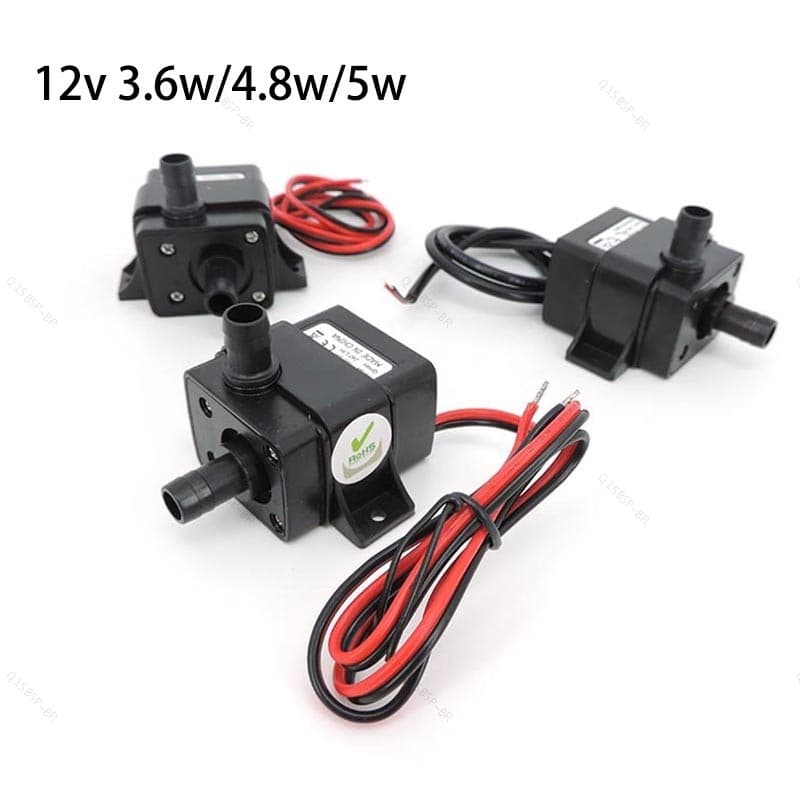 DC 12V 3.6w 4.8W 5w 240L/H À Prova Dwaterproof Água Mini Bomba De Fonte Bombas Aquário 8mm Potência Sem Escova Micro Mem