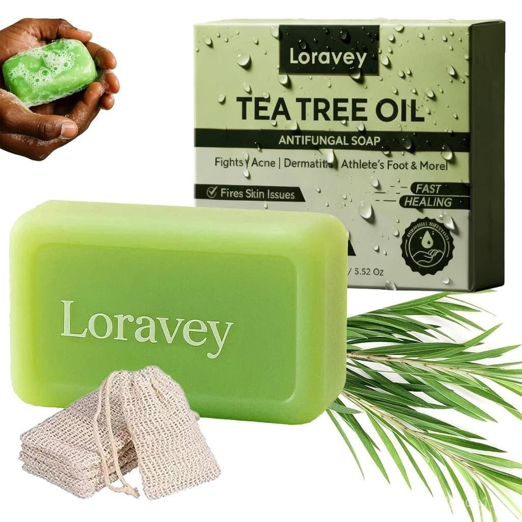 Sabonete em Barra Antifúngico, Novo Sabonete com Óleo de Tea Tree, Sabonetes para Pés e Corpo, Alivia o Desconforto nos