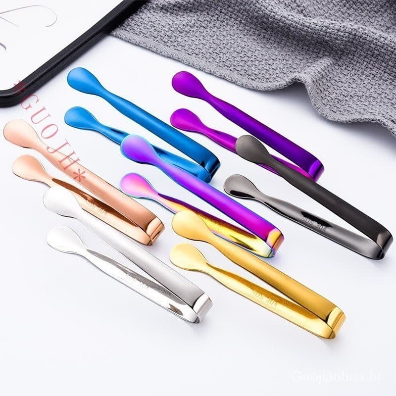GUOJH Pegador Pinça Inox Multiuso Para Gelo / Cubos De Açucar / Bares E Coquetéis / Cor Prata