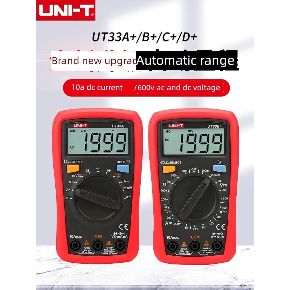 UNI-T UNI-T Pequeno Multímetro Digital UT33A+/ B+/ C+Display Digital Backlight Anti-Queimadura Multímetro Eletricista