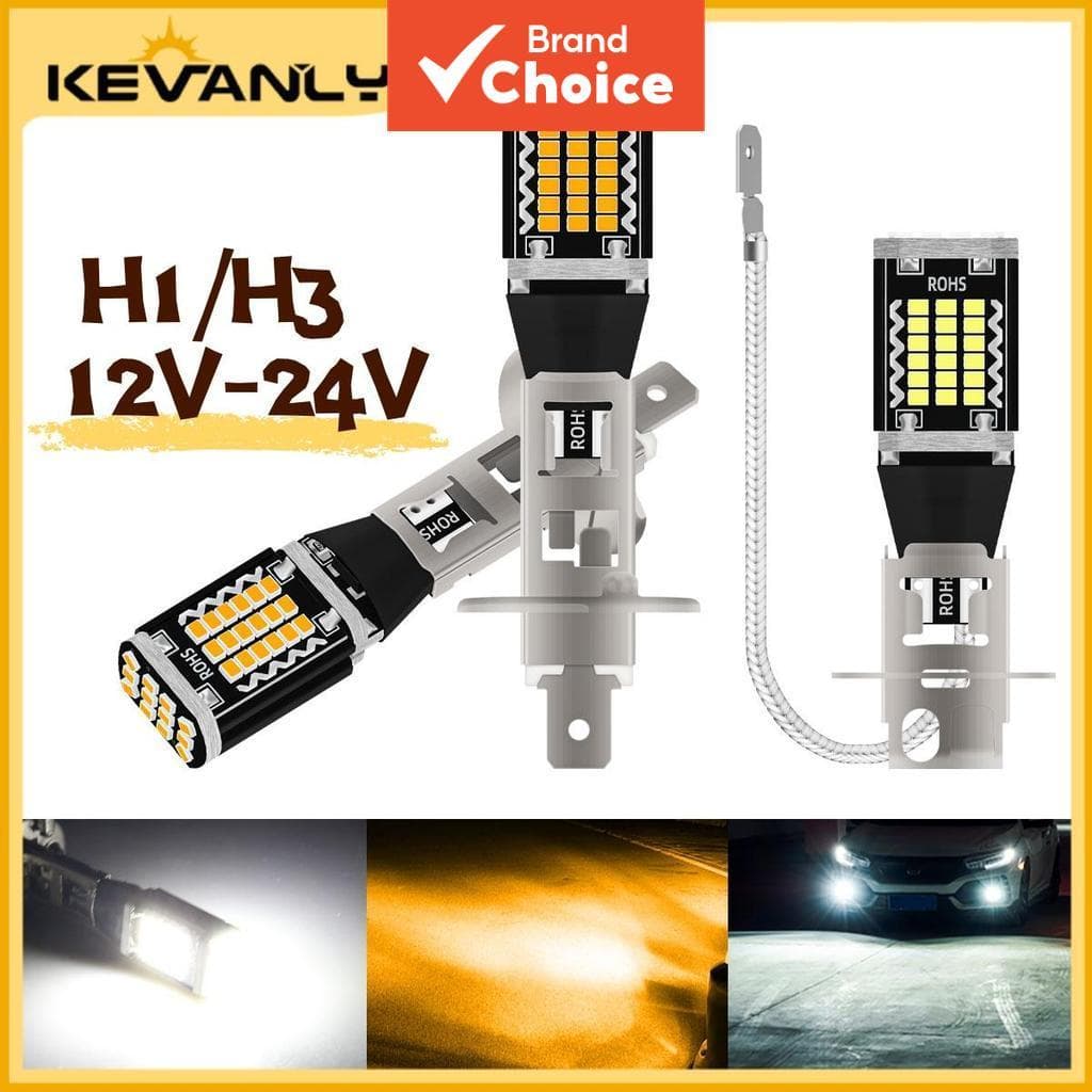 KEVANLY 2 Unidades H1 H3 6000K LED Luzes De Neblina Para Carro 12V-24V Kit De Farol De Lâmpada DRL Condução