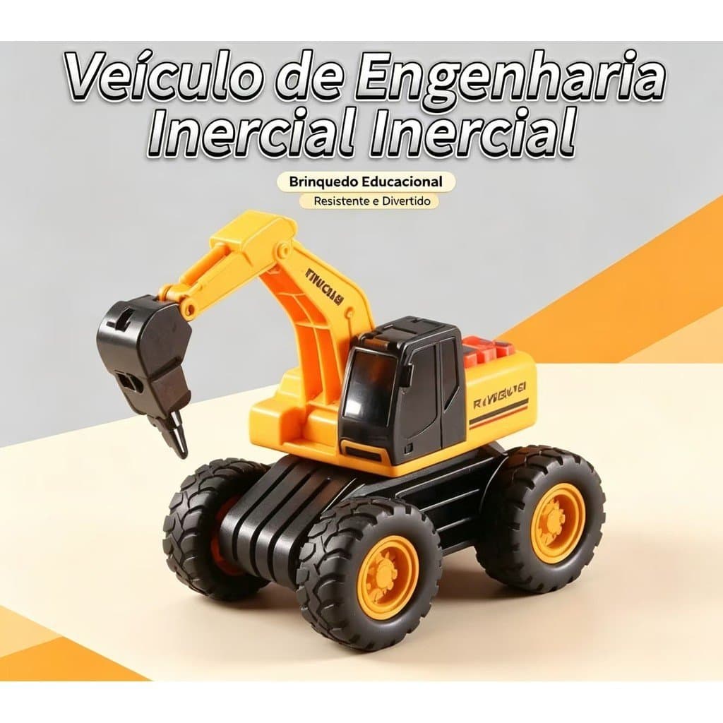 Conjunto de veículos de engenharia inercial com luz e som, brinquedos de máquinas de construção de liquidificador de con