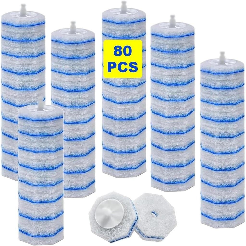 Pacote com 80 Refis Descartáveis para Escova de Limpeza de Vaso Sanitário Clorox, Cabeças de Substituição de Alta Densid