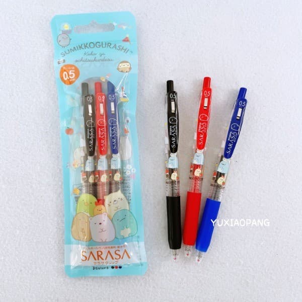 [Coleção limitada] Sumikkogurashi Limited Japão zebra zebra edição limitada sarasa preto vermelho azul caneta Gel 0.5 mm