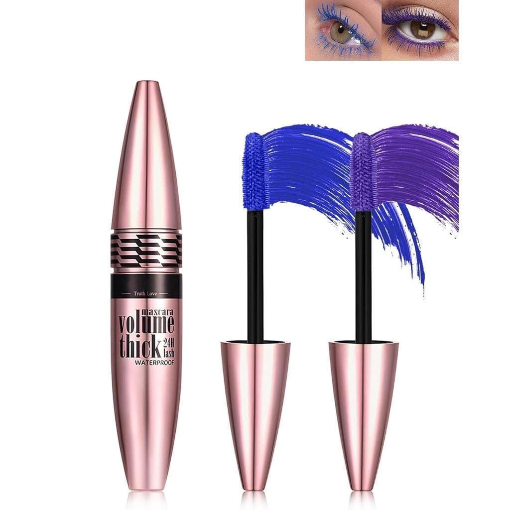 Conjunto de Máscara para Cílios Colorida à Prova d'Água, 2 Tubos de Máscara (Azul e Roxo), Longa Duração para Cílios
