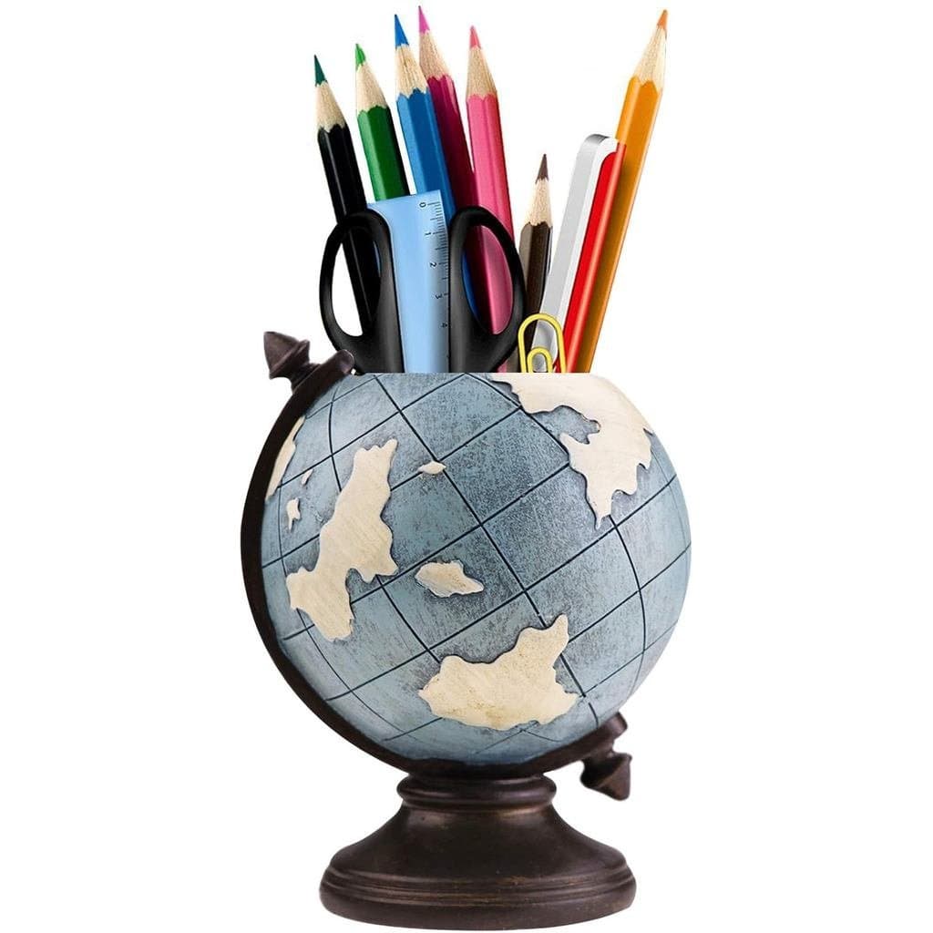 para Canetas e Lápis MUAMAX Globe para Mesa, Organizador de Canetas para Mesa, Organizador de Mesa, Copo para Lá