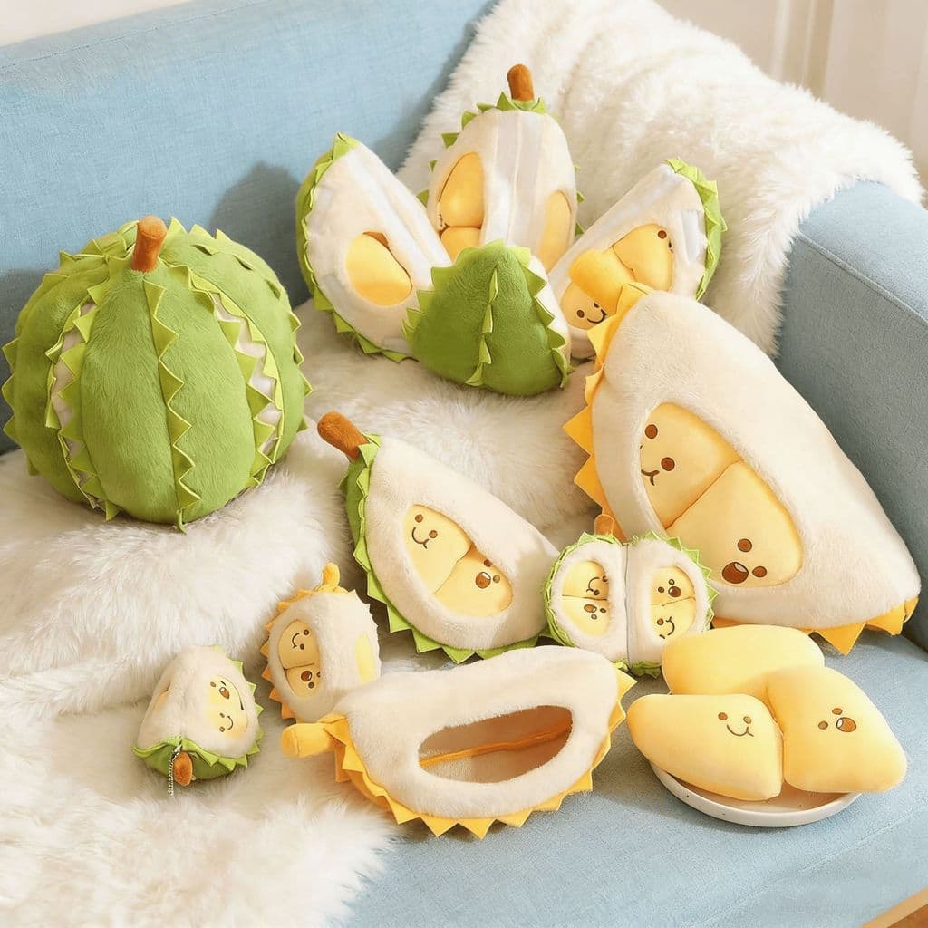 Brinquedo de Pelúcia Simulado de Durian Desmontável, Boneco Fofo, Pingente Antiestresse UC5G
