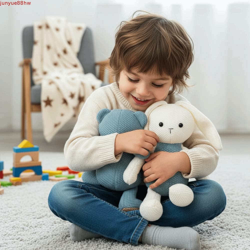 JUNYUE Brinquedo De Pelúcia De Lã De Crochê , Textura Calmante Estilo Kawaii Animal De Malha , Crianças Gits