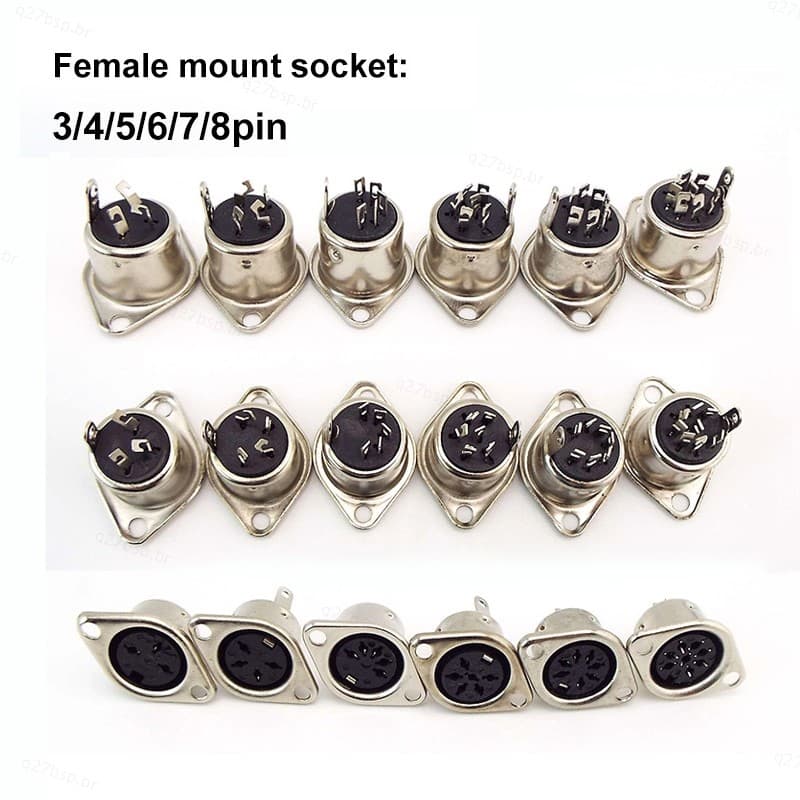 Conector Terminal DIN S , 3P , 4P , 5P , 6P , 7P , 8P , Soquete Fêmea , Mounterminador , Solda , Teclado De Computador ,