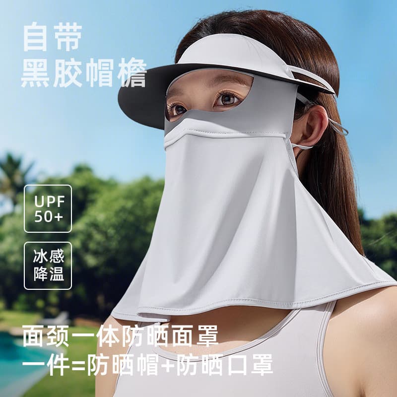 Verão rosto cheio protetor solar máscara de seda gelo feminino Anti-ultravioleta All-Match pára-sol pescoço proteção fac
