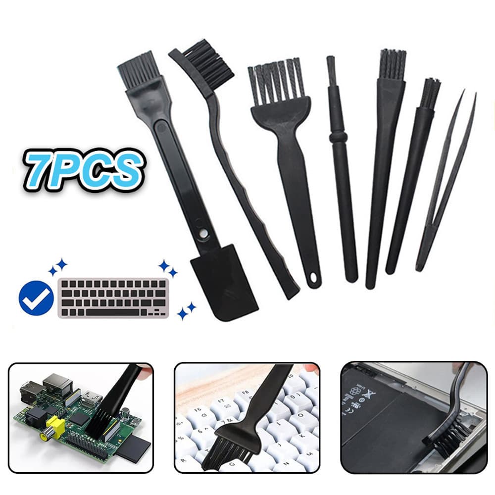 Kit 7 PincéIs E Escovas AntiestáTicos Esd Para Limpeza E ManutençãO De Placas EletrôNicos Notebooks