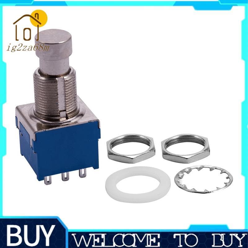Efeitos De Guitarra 3PDT 9 Pinos Trava Pedal Interruptor De Pé Azul