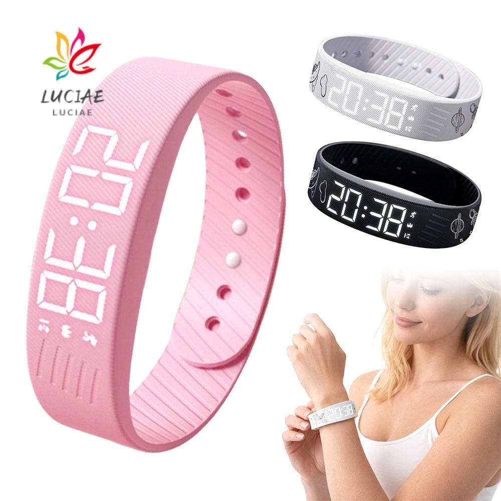 LUCIAE Relógio Despertador , Pulseira De Alarme À Prova D'água Ajustável , Pulseiras De Fitness Digitais De Soneca De LE
