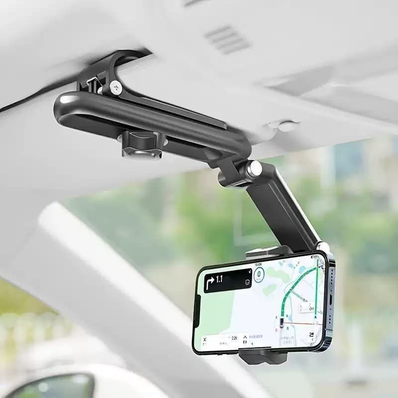 Suporte do telefone móvel do carro, quadro de suporte do carro de navegação da viseira solar, ajuste rotativo multifunci