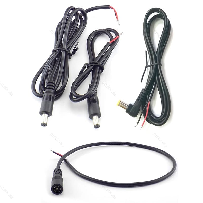 0.5/1m 2 Pinos DC Macho Fêmea Cabeça Reta Ou Anjo Direito 22AWG 3A Fonte De Alimentação Estender Cabo De Carregamento 5.