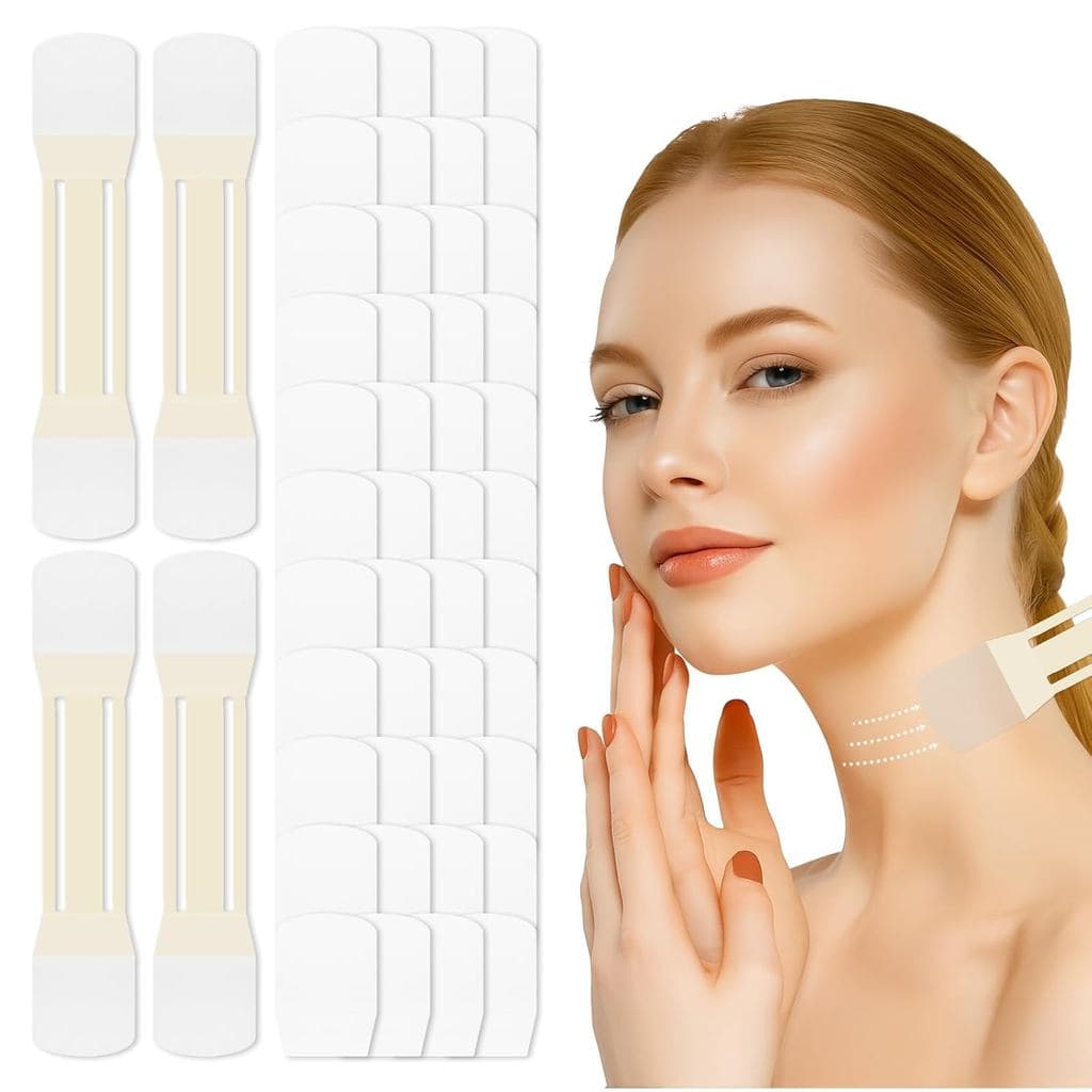 48 peças de Fita Invisível para Lifting do Pescoço - Fitas de Lifting Instantâneo para Pescoço e Rosto (4 tiras de alta
