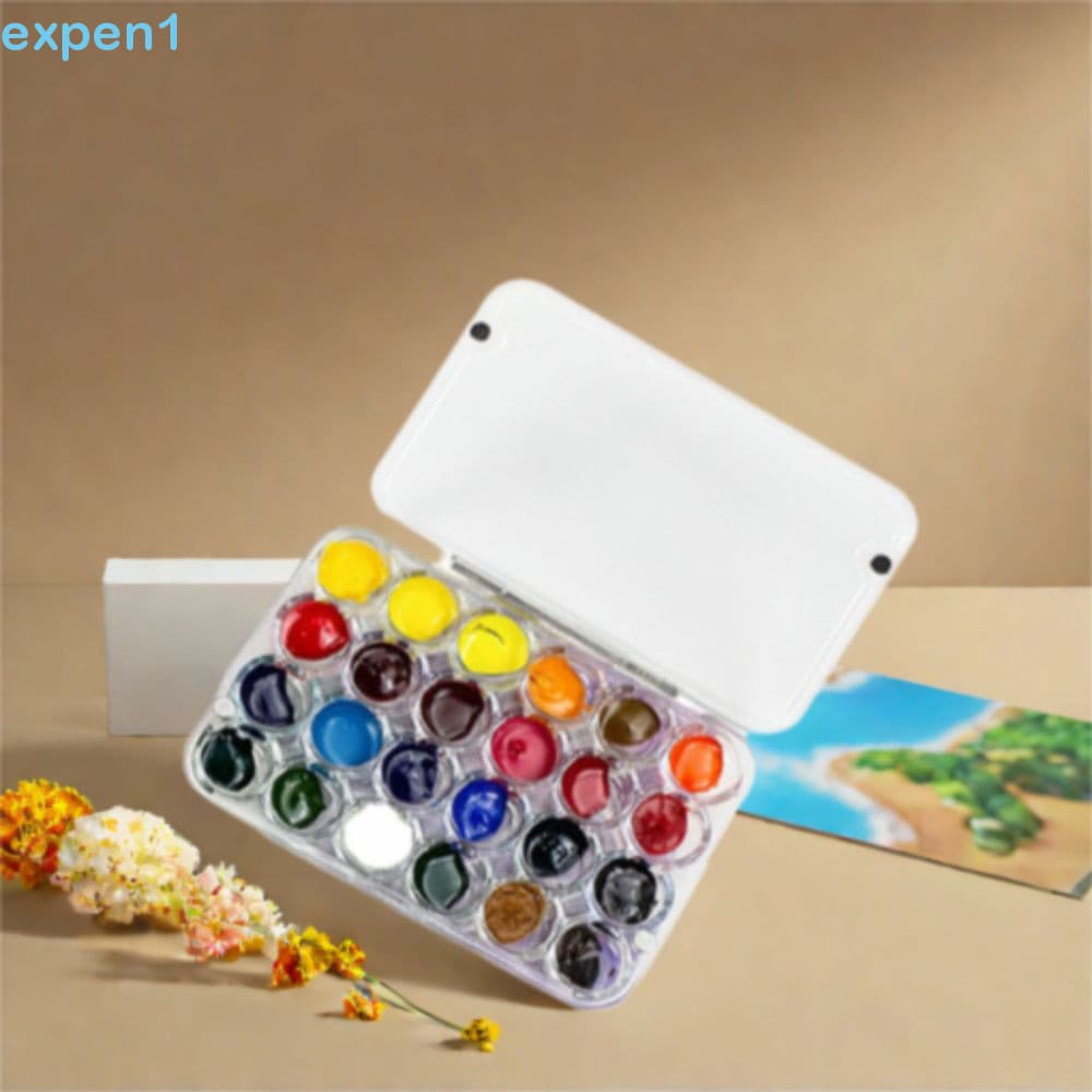 Bandeja De Pintura Em Aquarela EXPEN , Mini Paleta De Transparente De 24 Grades , Caixa Selada Vazia Acrílica