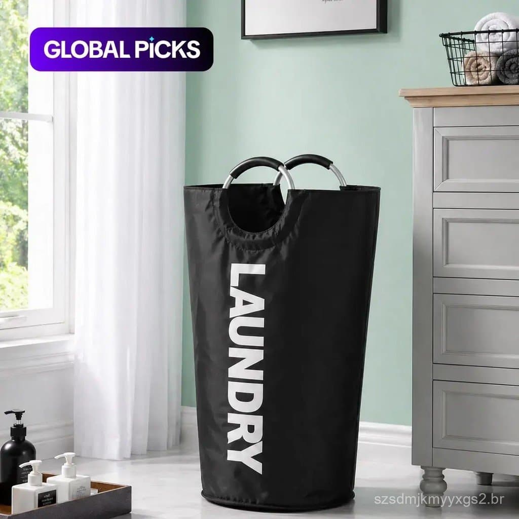 Cesto de Roupa Suja de Grande Capacidade com Alça Acolchoada Macia, Cesto de Lavanderia, Cesto para Roupas, Cesto de Rou