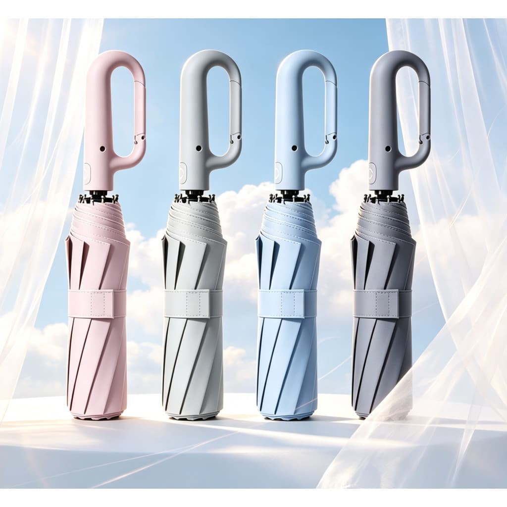 Guarda Chuva Automático Guarda-Chuva Automático Compacto com Fivela Proteção UV Anti Vento Lona Resistente Sol e Chuva