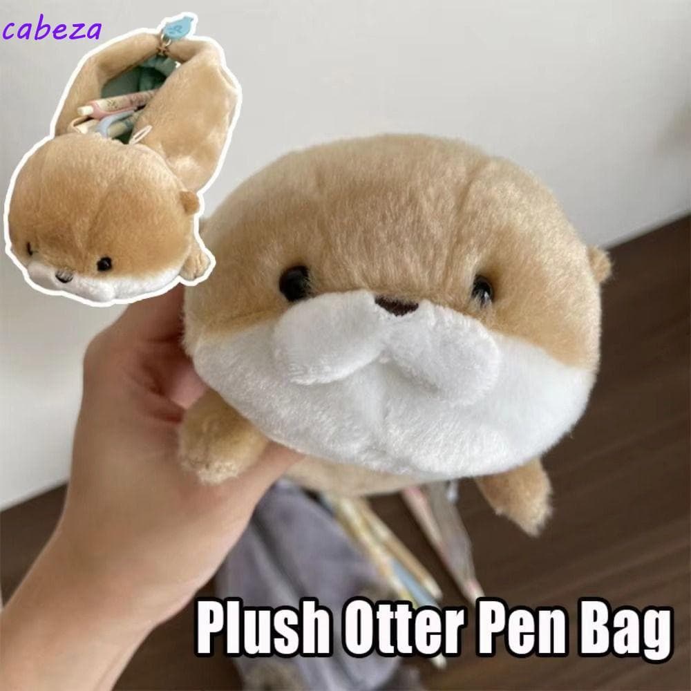 CABEZA Bolsa De Lápis De Pelúcia , Porta-Canetas De Boneca Estojo Lontra , Papelaria De Grande Capacidade