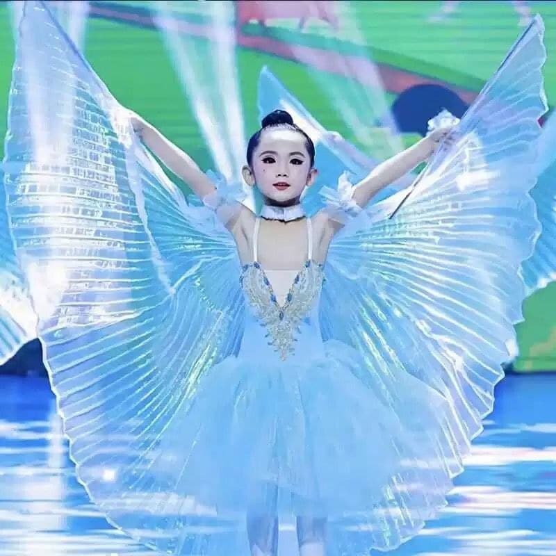 Crianças pequena pipa traje asas adereços pequeno cisne dança traje meninas Ballet Pettiskirt
