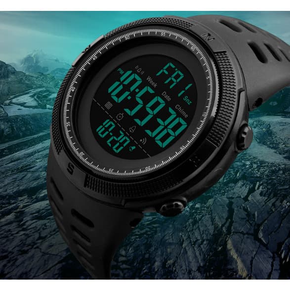 Skmei Relogio 1251 esportes impermeável masculino lazer digital LED digital multifuncional relógio eletrônico