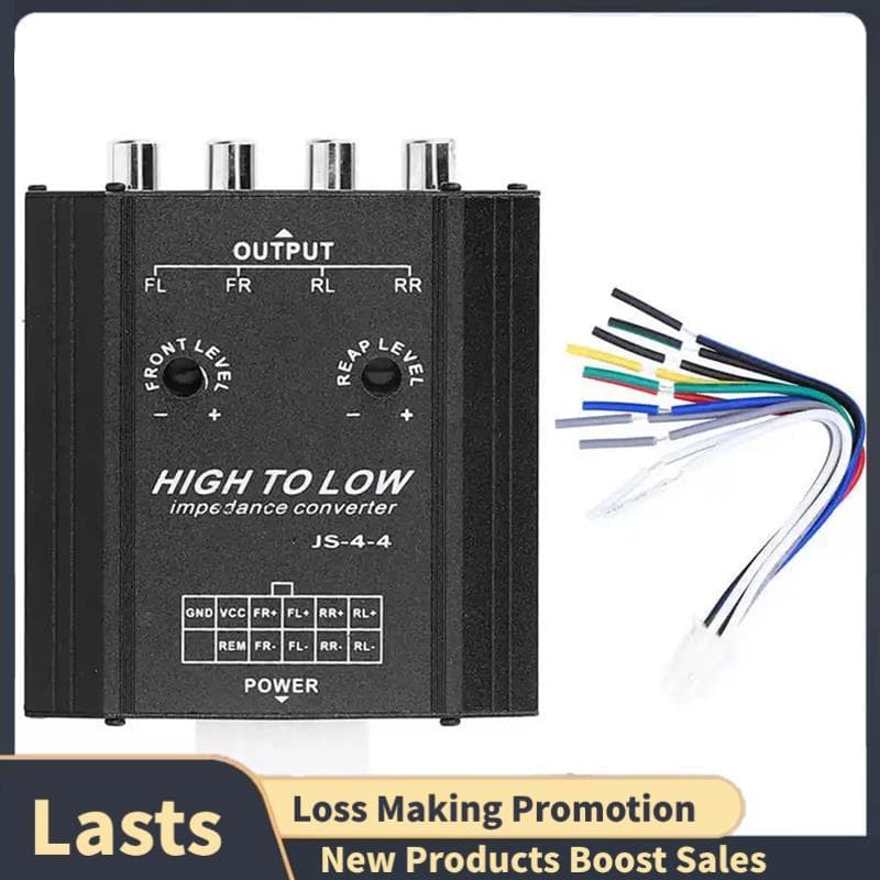 Conversor De Áudio De Carro De 4 Canais 12V Para Filtro De Frequência De Alto-Falante De Rádio Estéreo Linha Alta A Baix