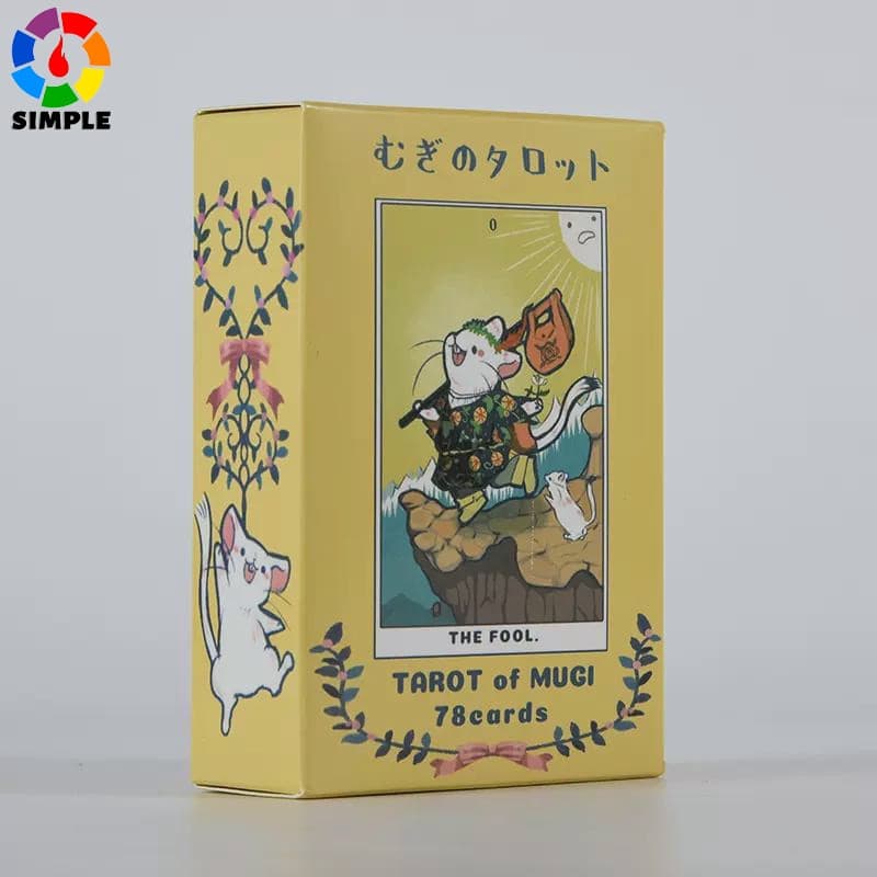 mrdiyshisha Tarot de Mugi, 78 Cartas de Tarot Adoráveis, Baralho de Tarot de Animais para Iniciantes LP4J